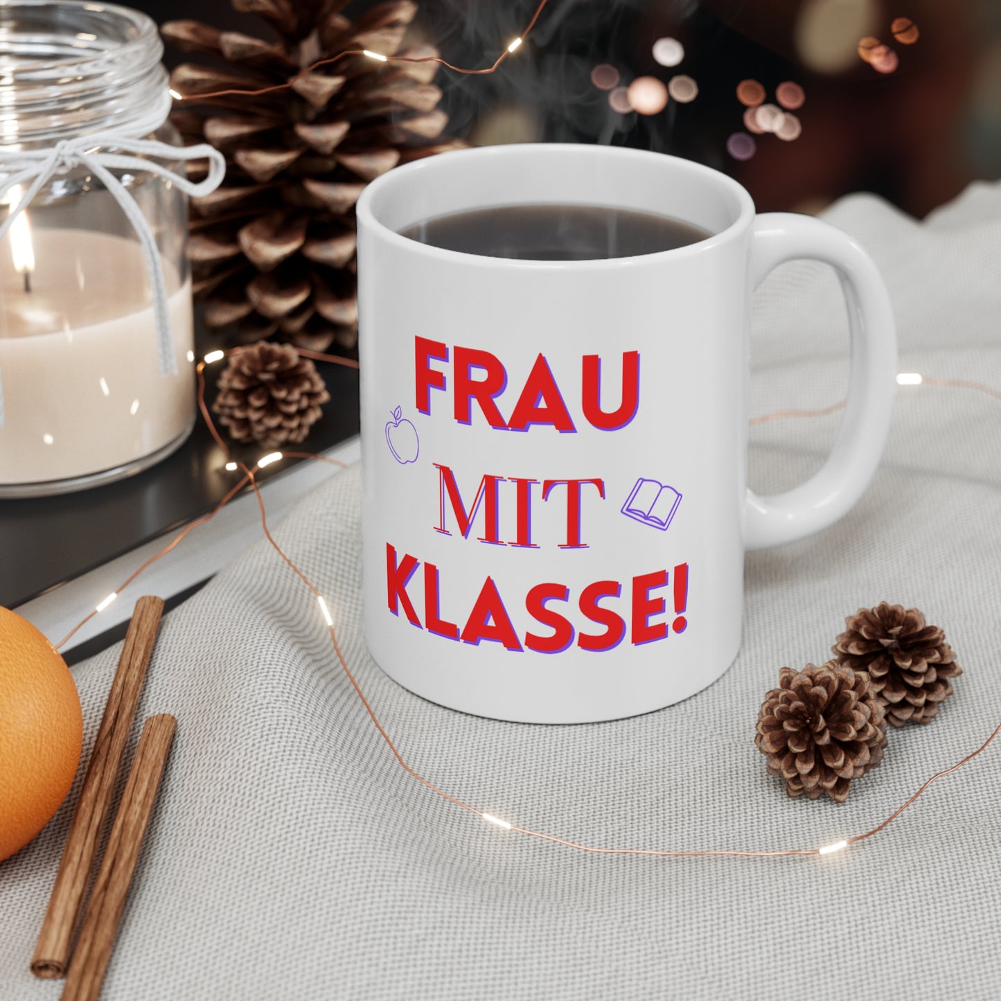 German teacher gift mug Frau mit Klasse