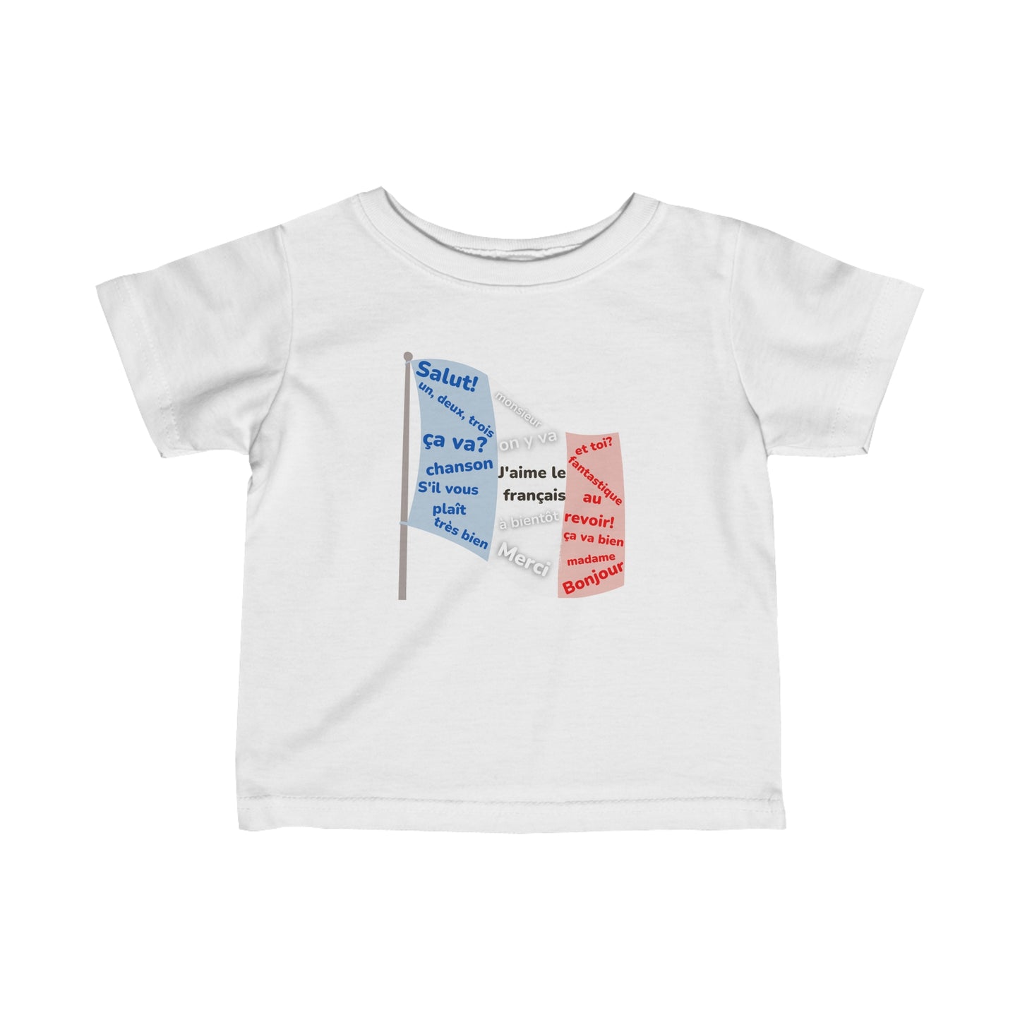 French flag and French words Infant Fine Jersey Tee