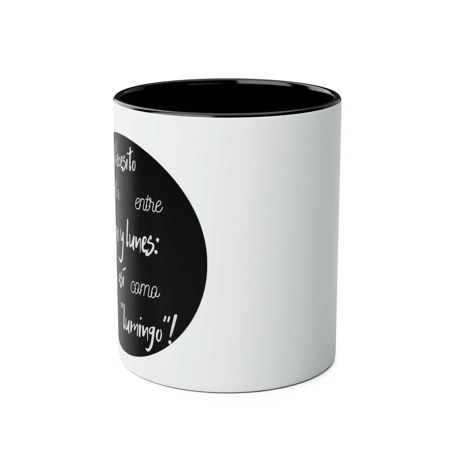 Necesito un lumingo silly Spanish Two-Tone Coffee Mugs, 11oz