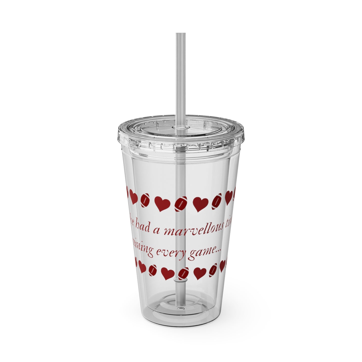 She had a marvellous time ruining every game Taylor quote Super bowl themed Tumbler with Straw