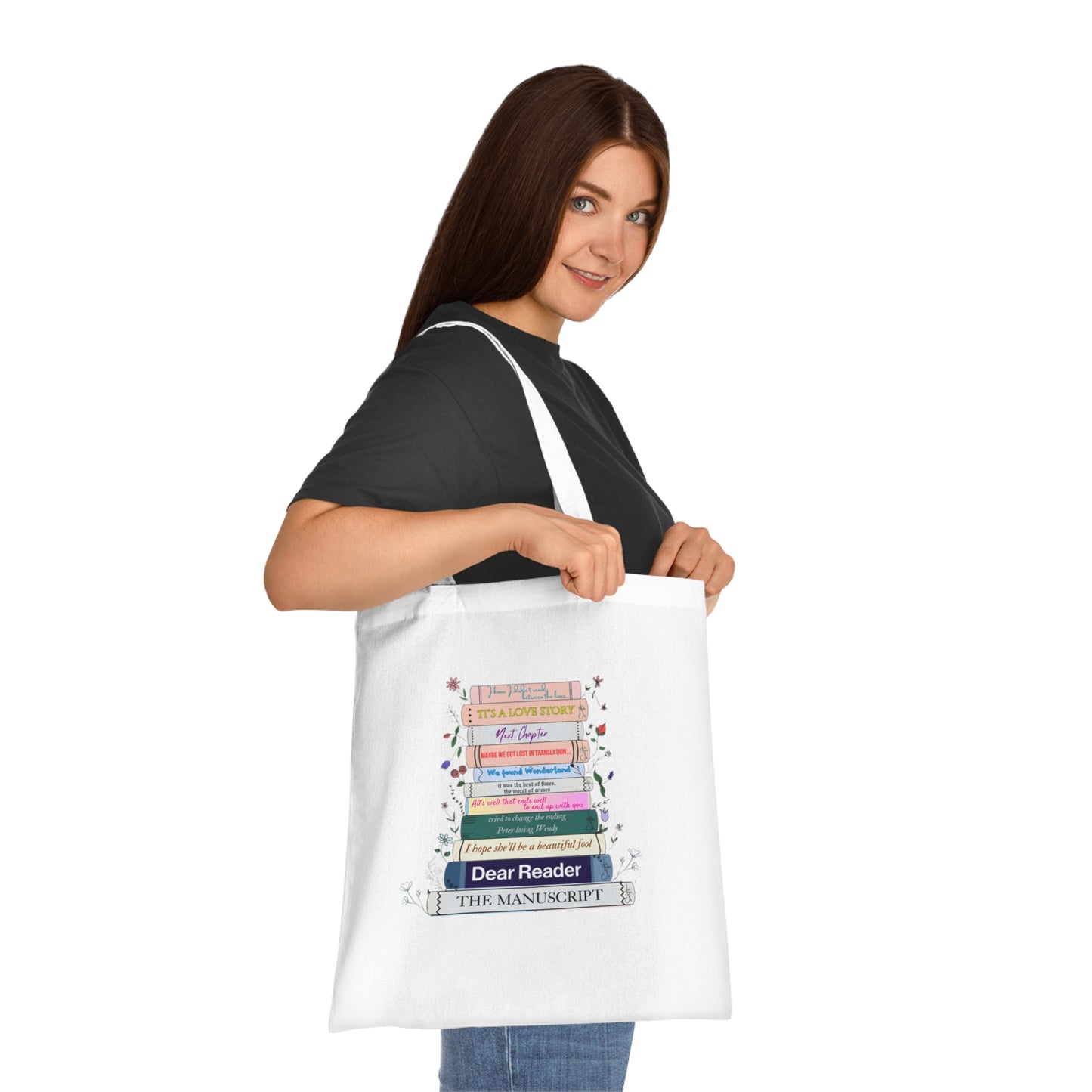 Swiftie eras books literature tote bag with reading quotes from different eras