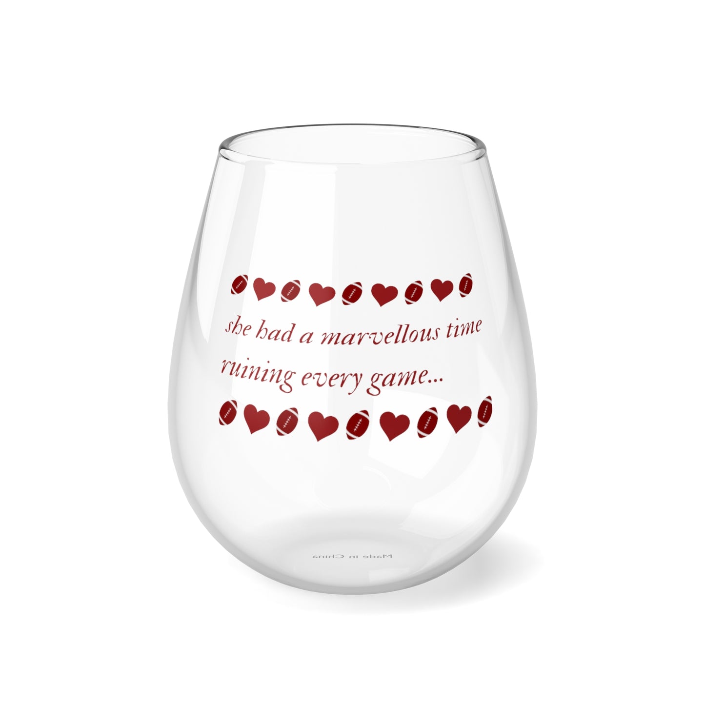 She had a marvellous time ruining every game Taylor folklore quote Super Bowl stemless Wine Glass