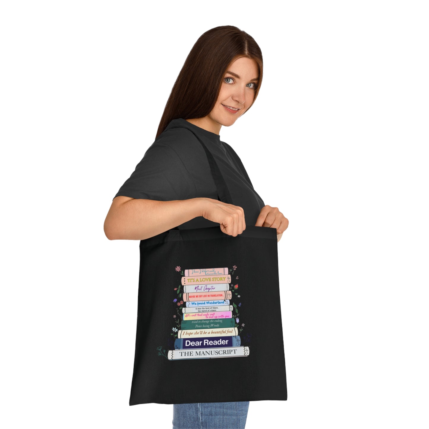 Swiftie eras books literature tote bag with reading quotes from different eras