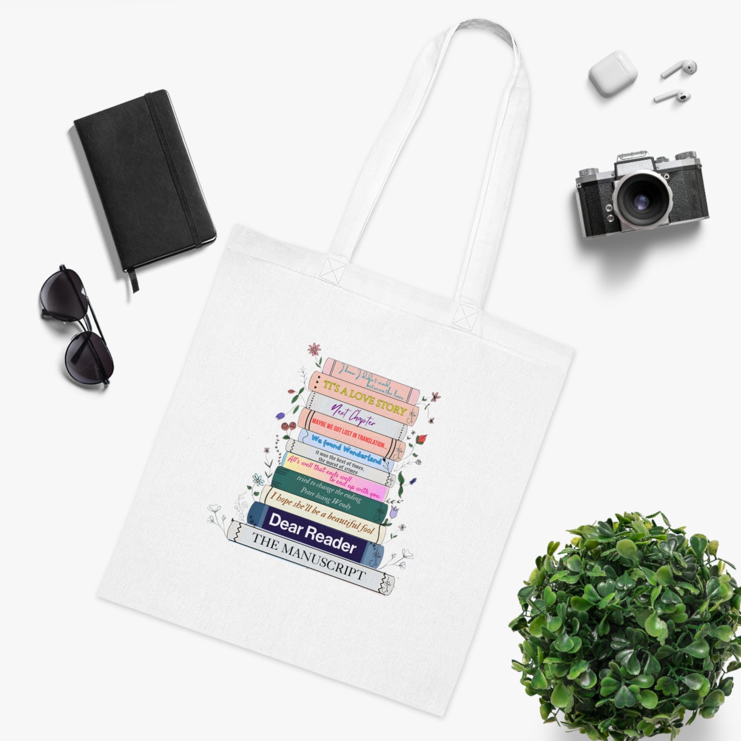 Swiftie eras books literature tote bag with reading quotes from different eras