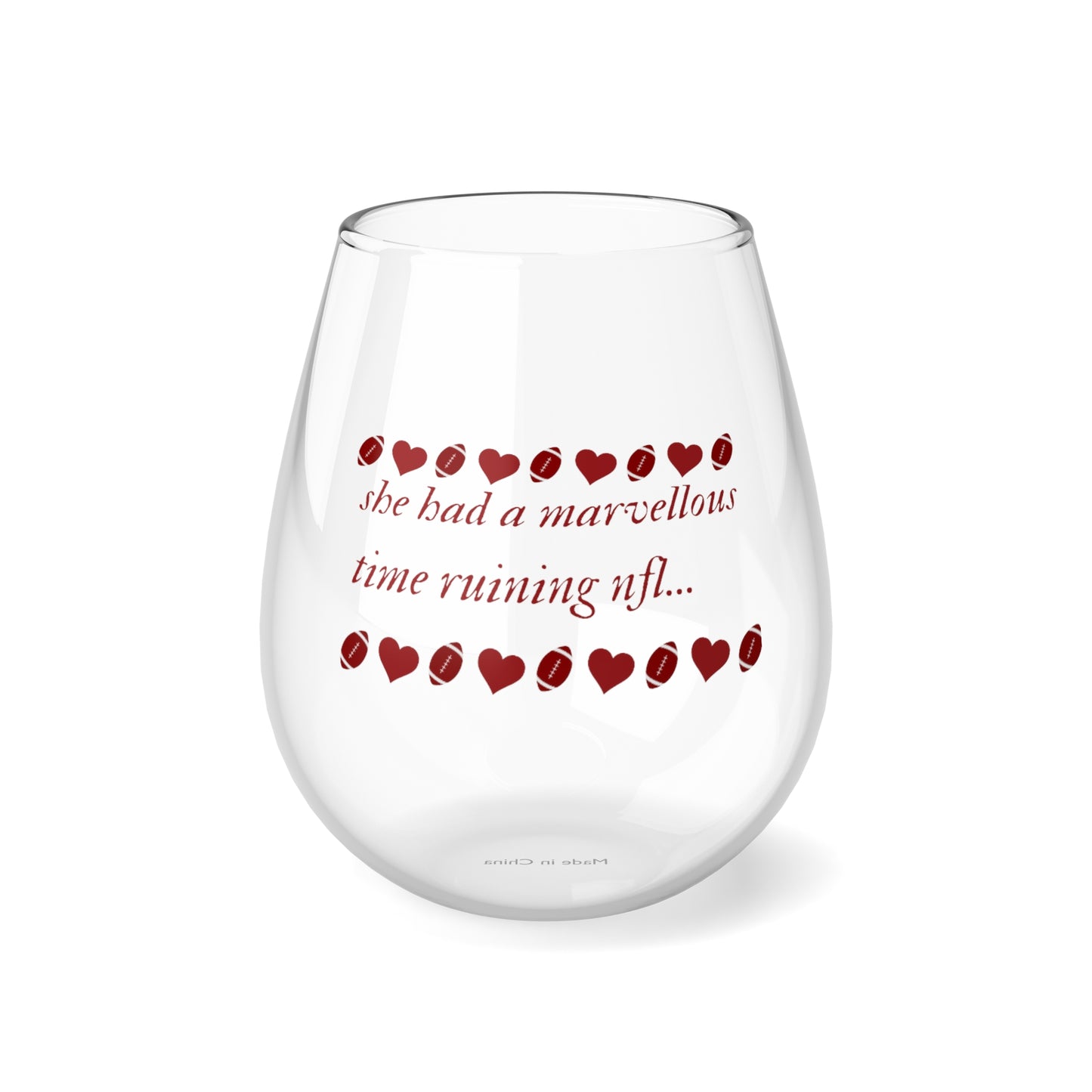 Copy of She had a marvellous time ruining nfl Taylor folklore quote Super Bowl stemless Wine Glass