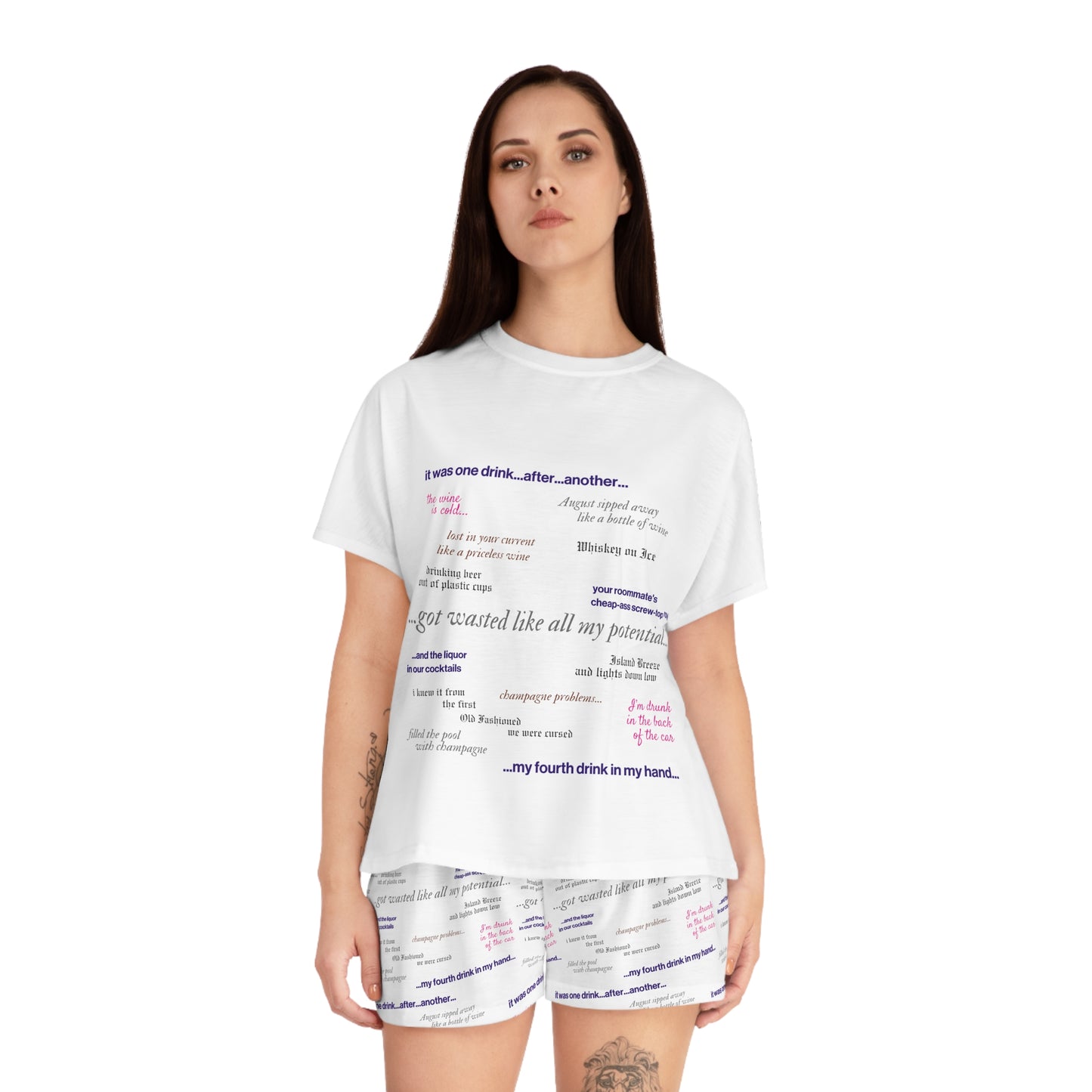 Swiftie drinking eras women's short pyjama set