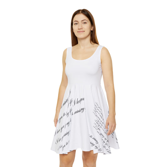 Swiftie Tortured Poets white i love you its ruining my life script Sleeveless skater dress