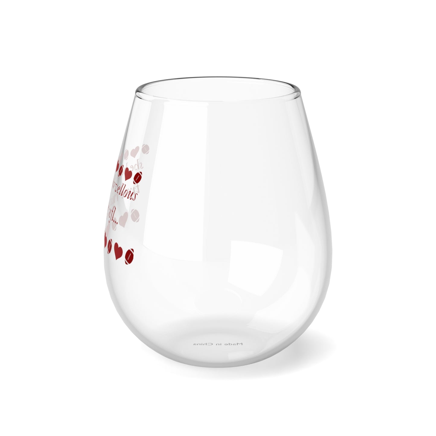 Copy of She had a marvellous time ruining nfl Taylor folklore quote Super Bowl stemless Wine Glass