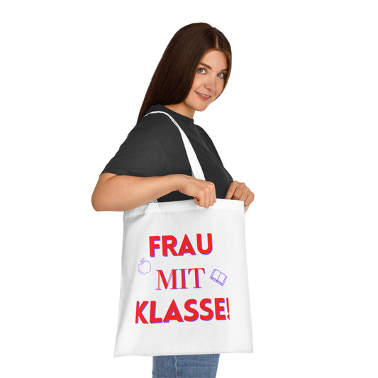 German teacher gift funny pun tote bag Frau mit Klasse