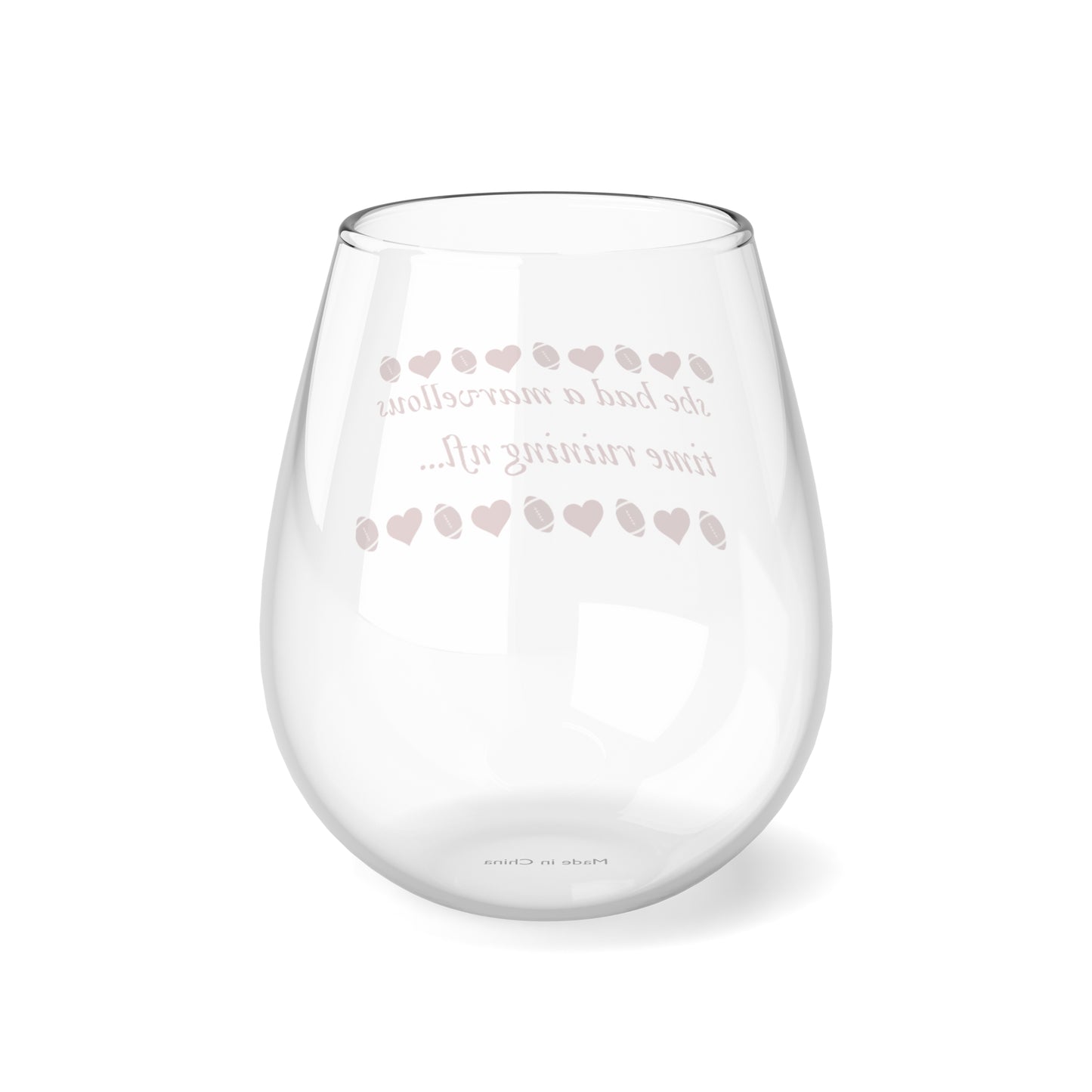 Copy of She had a marvellous time ruining nfl Taylor folklore quote Super Bowl stemless Wine Glass