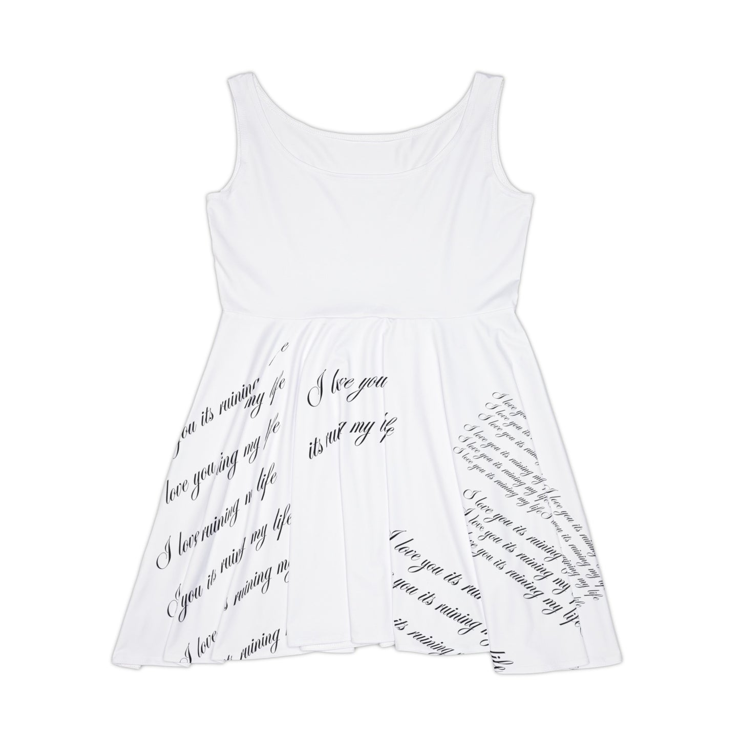 Swiftie Tortured Poets white i love you its ruining my life script Sleeveless skater dress