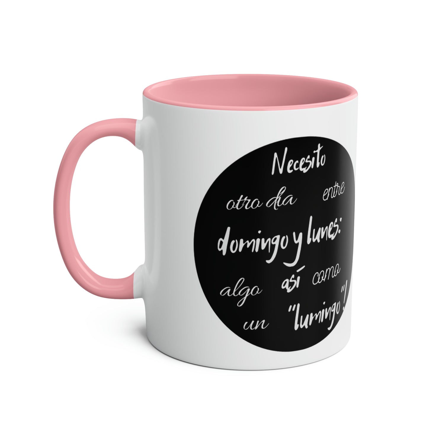 Necesito un lumingo silly Spanish Two-Tone Coffee Mugs, 11oz