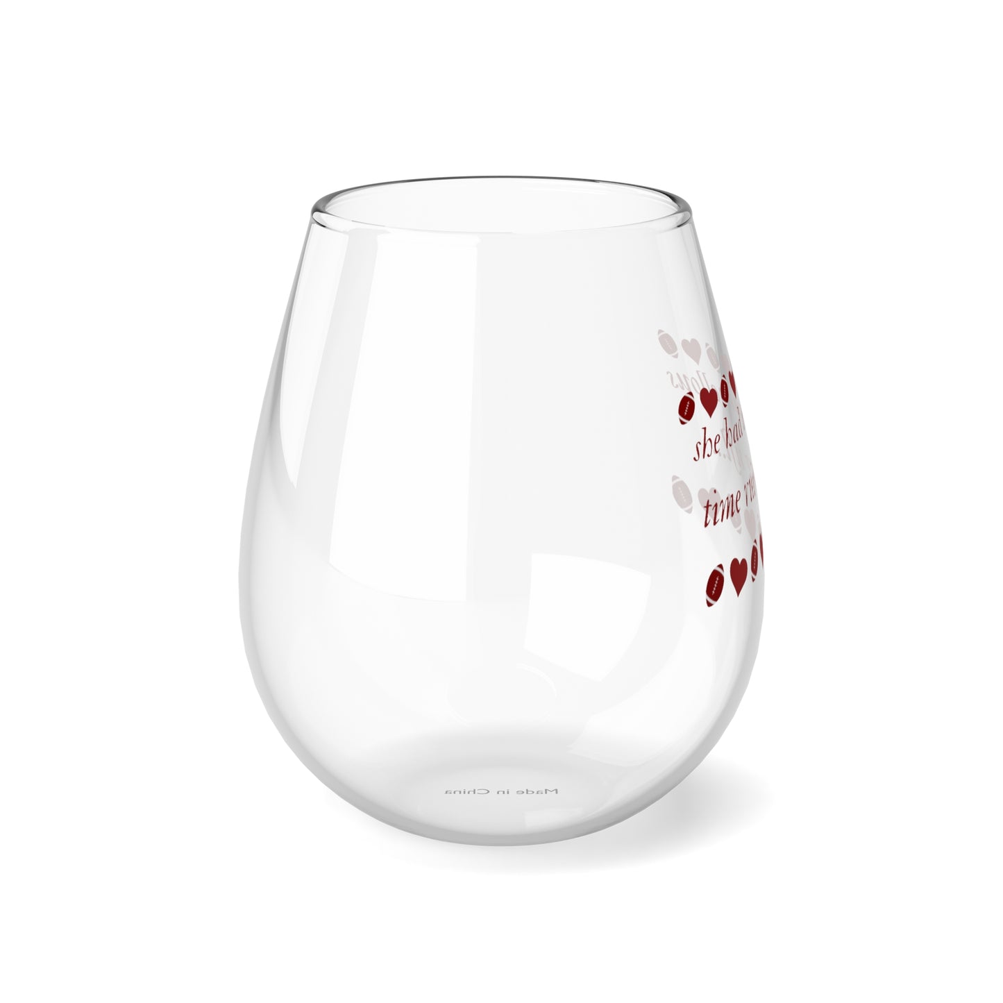 Copy of She had a marvellous time ruining nfl Taylor folklore quote Super Bowl stemless Wine Glass