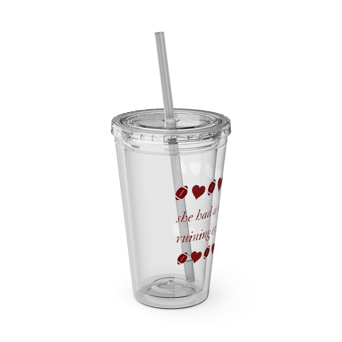 She had a marvellous time ruining every game Taylor quote Super bowl themed Tumbler with Straw