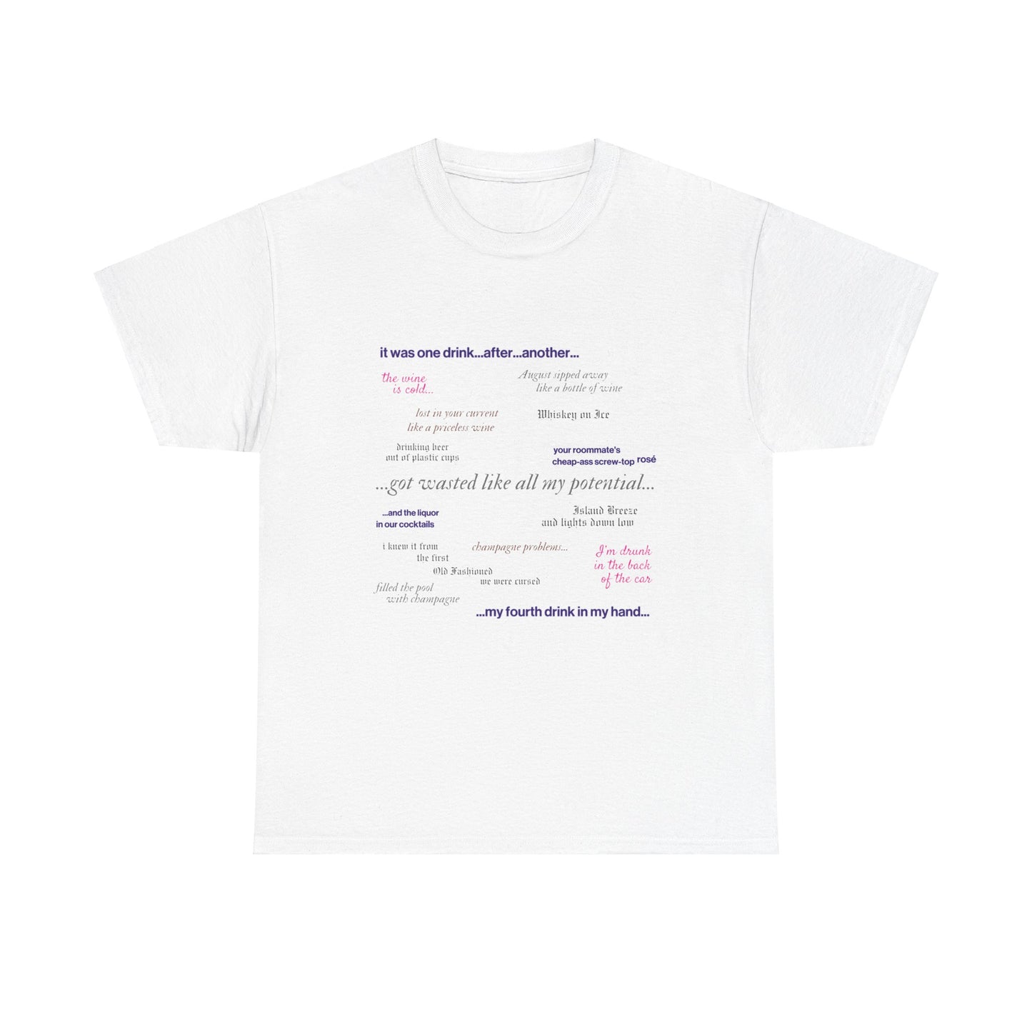 Swiftie eras drinking lyrics Unisex Heavy Cotton Tee