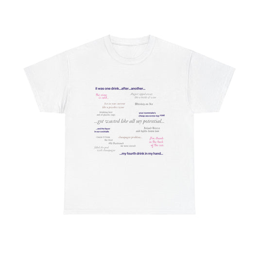 Swiftie eras drinking lyrics Unisex Heavy Cotton Tee