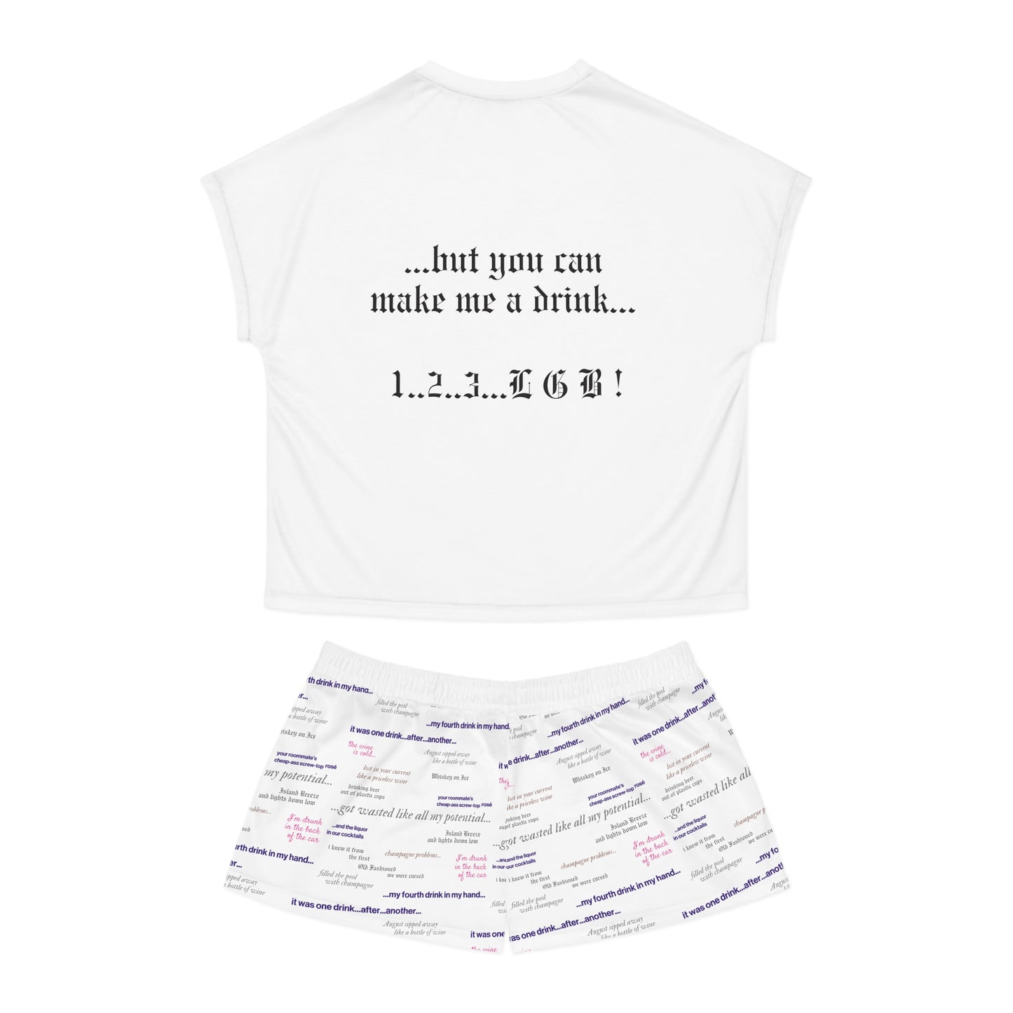 Swiftie drinking eras women's short pyjama set