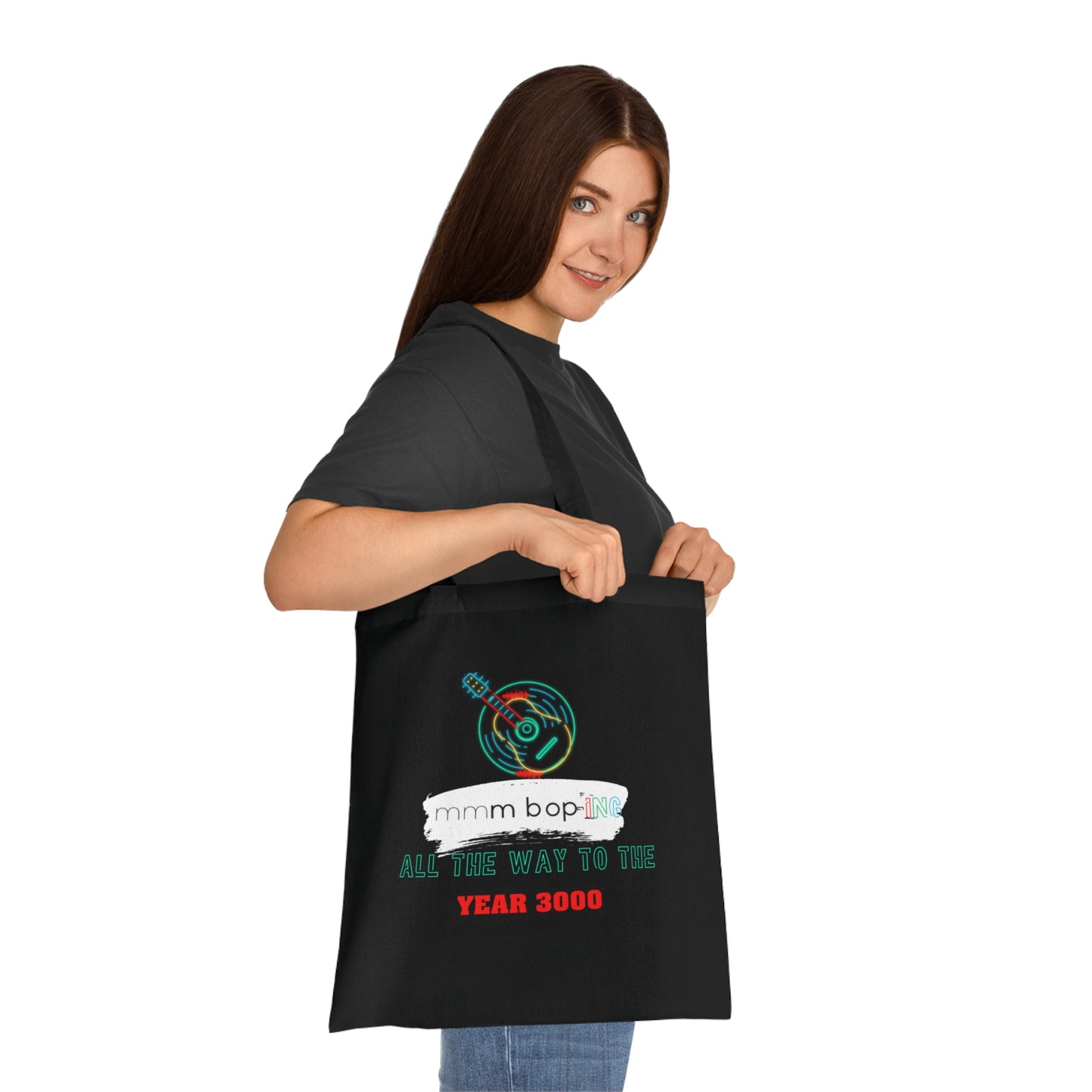 Mmm bop ing all the way to the Year 3000 tote bag for Hanson and Busted fans