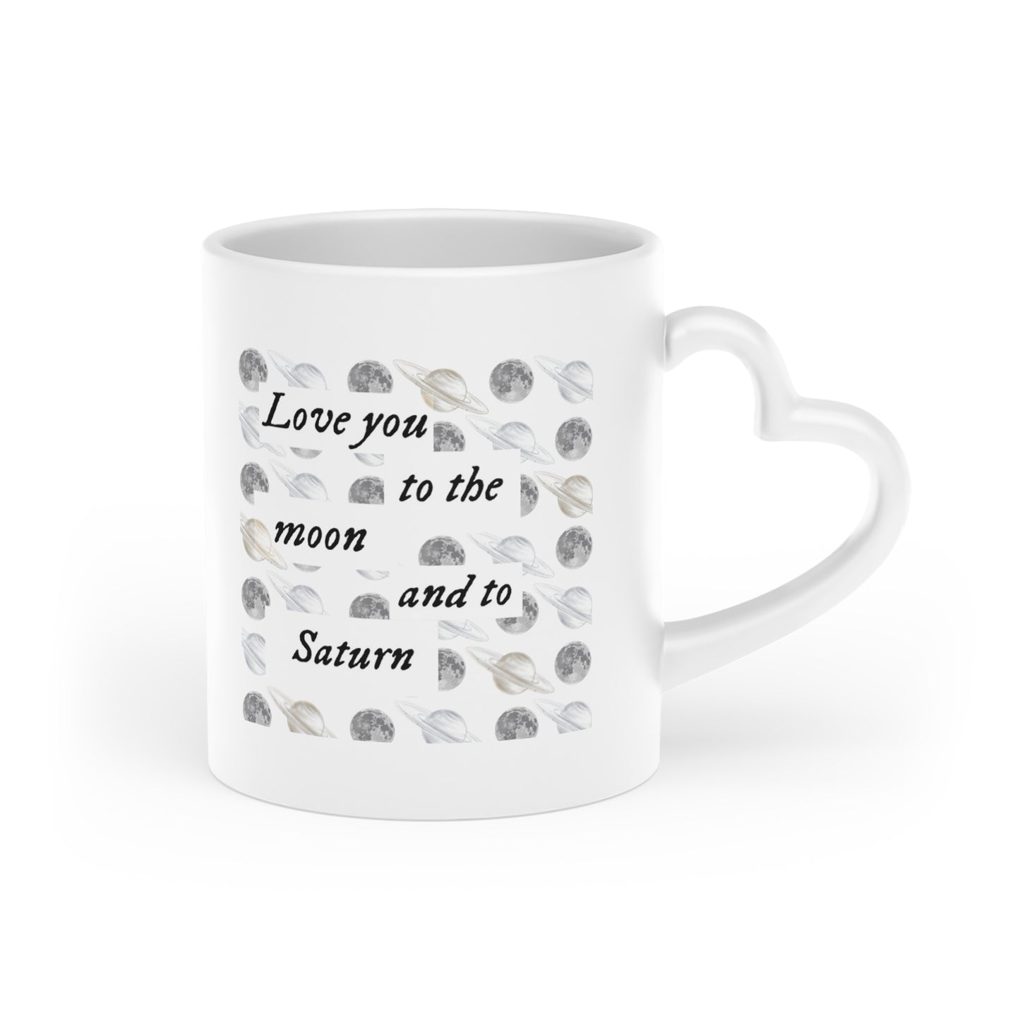 Swiftie gift Folklore Seven Love you to the moon and to Saturn Valentines Heart-Shaped Mug