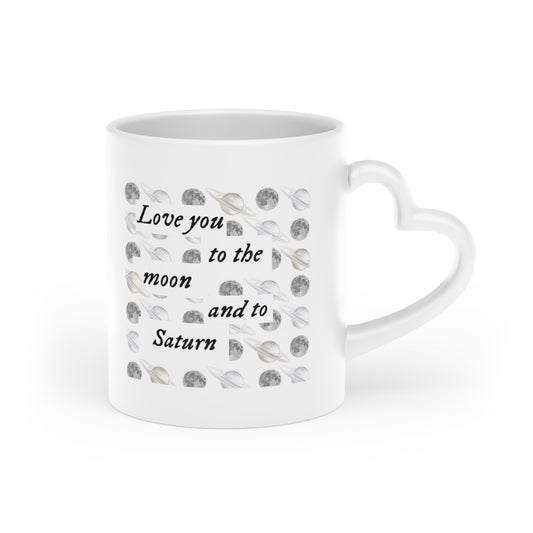 Swiftie gift Folklore Seven Love you to the moon and to Saturn Valentines Heart-Shaped Mug